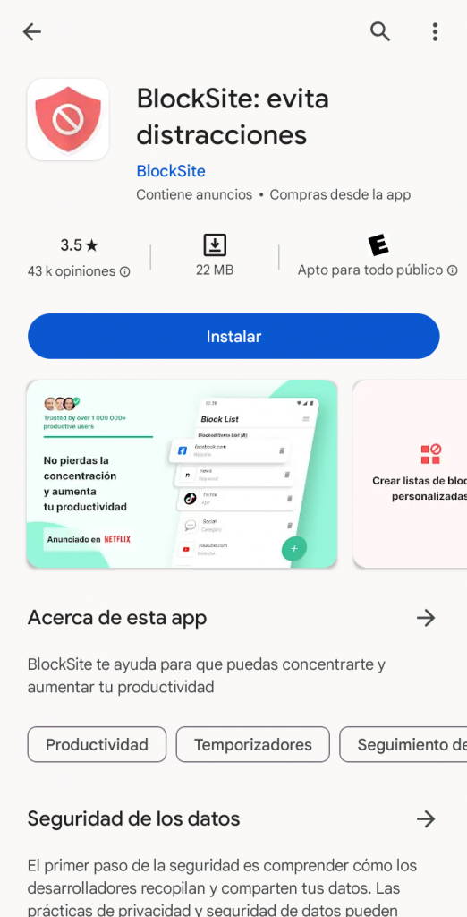 Instalar BlockSite en Android
