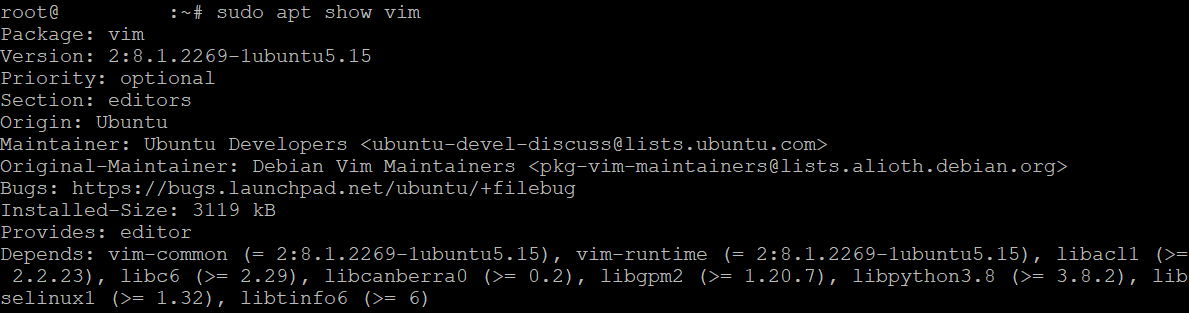 Uso de un paquete Vim en Ubuntu 