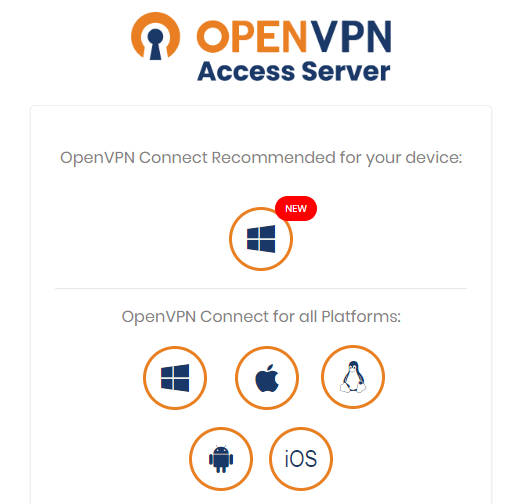 La vista principal del panel del cliente OpenVPN para una máquina Windows