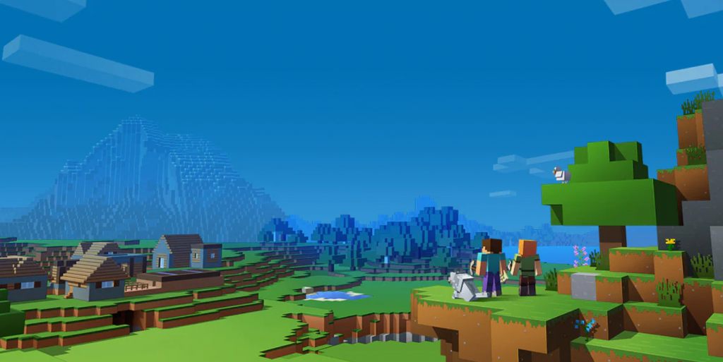 Banner del sitio web de Minecraft