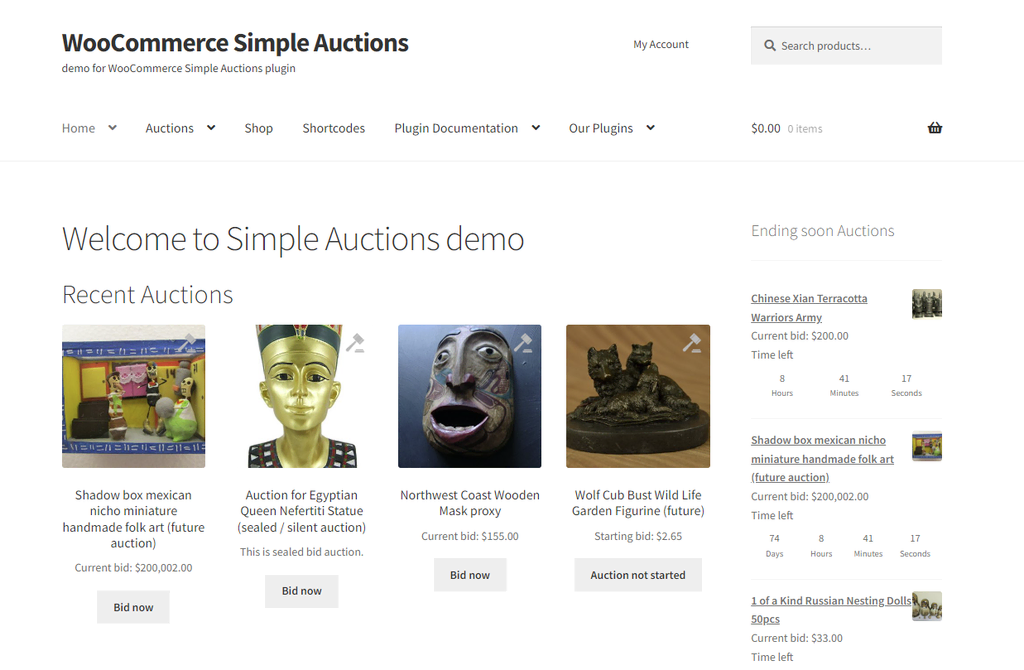 Plugin WooCommerce Simple Auctions