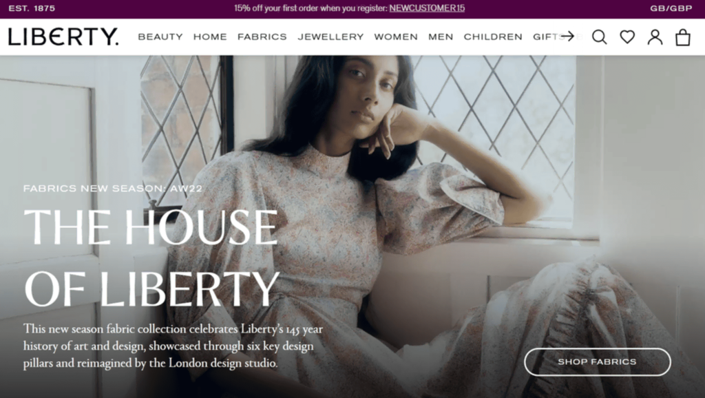 sitio web de Liberty London