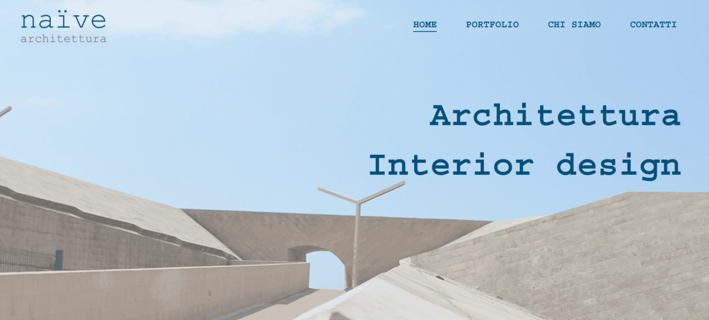 Ejemplo de sitio web profesional Naïve Architettura