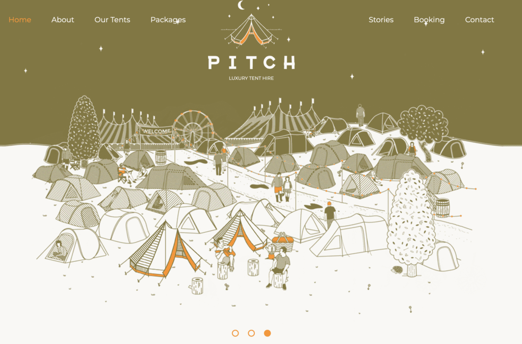 Ejemplo de comercio electrónico Pitch Tents