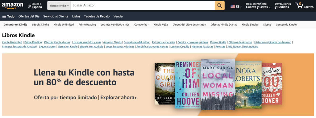 Sitio web de eBooks de Amazon