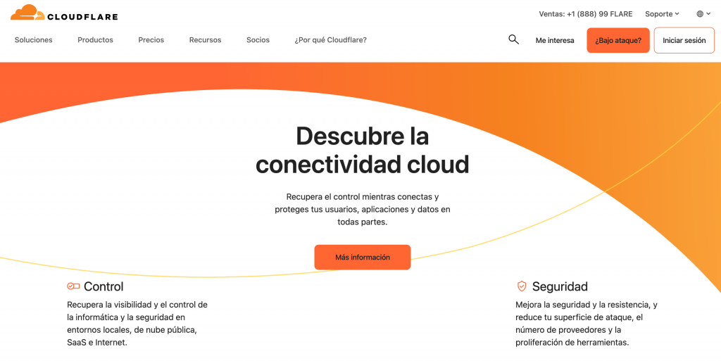 Página de inicio de Cloudflare