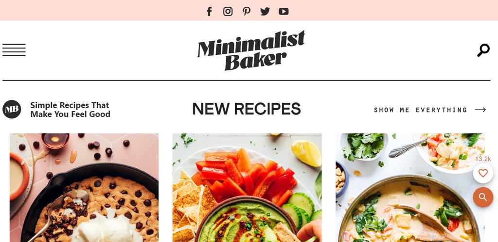 Página web personal de Minimalist Baker