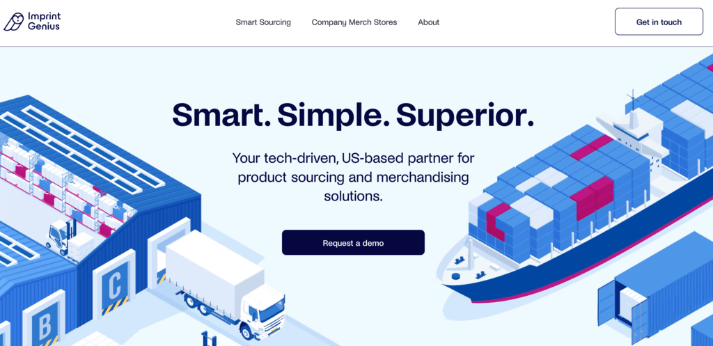 sitio web de la empresa Imprint Genius