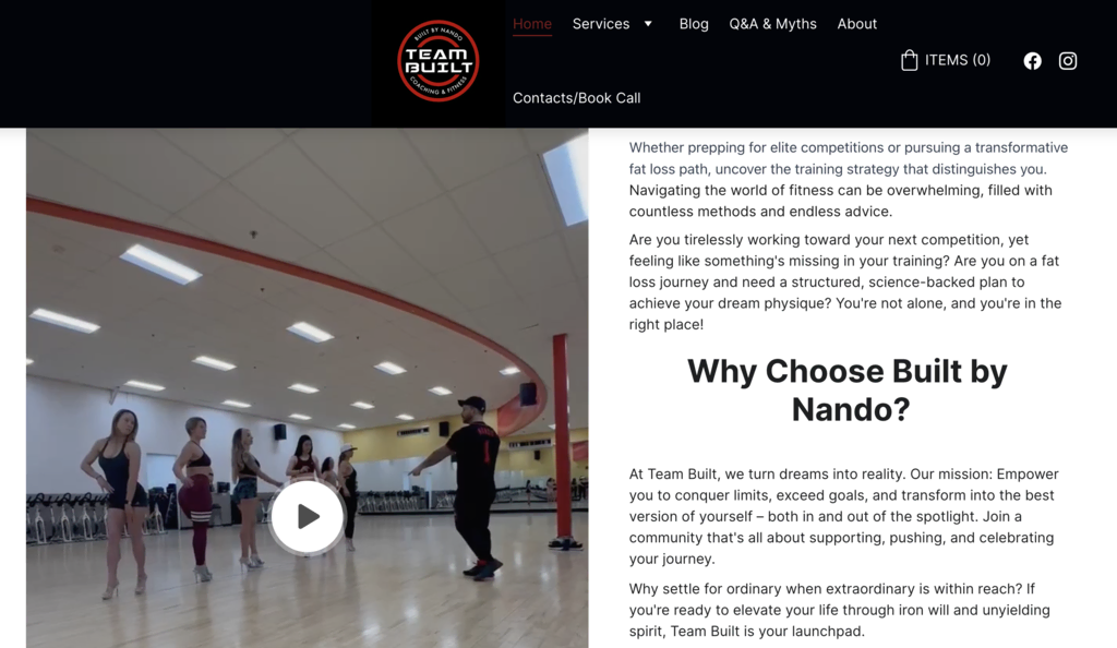 Sitio web de Built By Nando