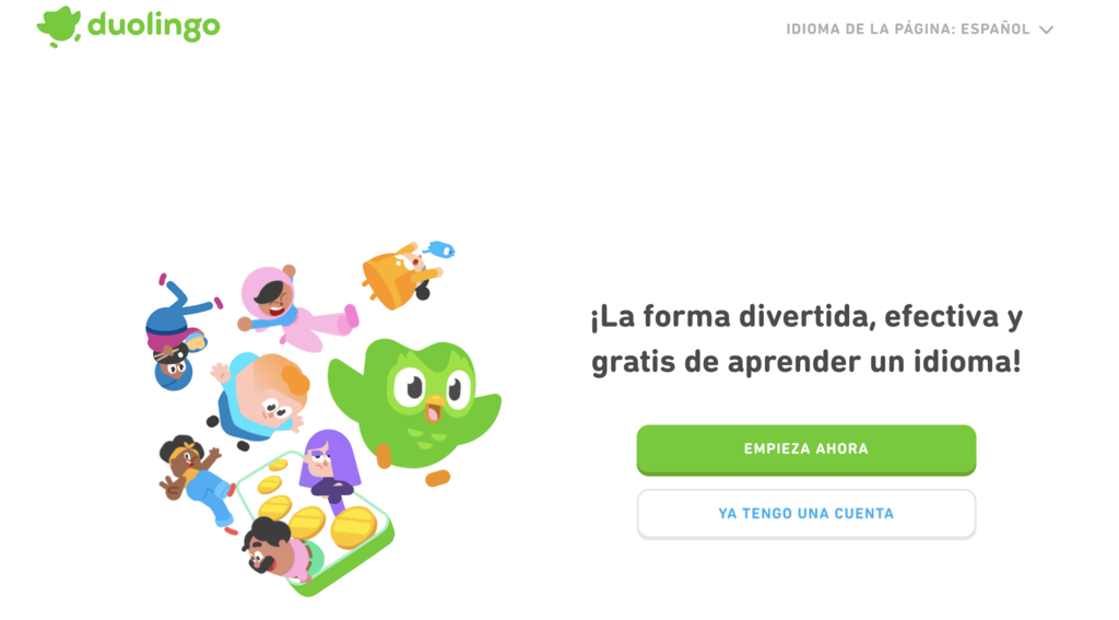 Sitio web de Duolingo