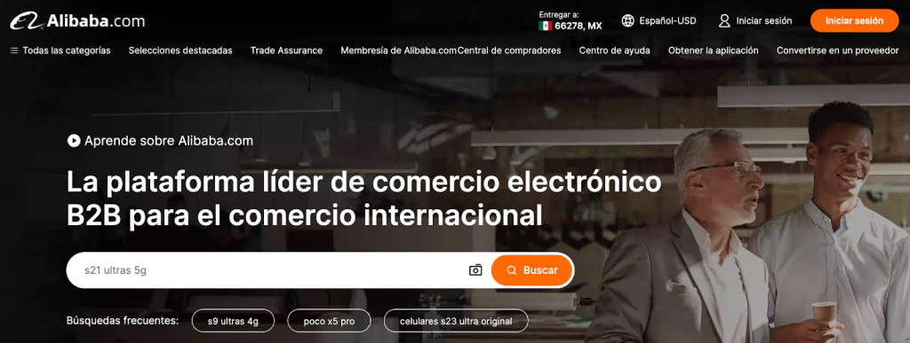 Sitio web de Alibaba