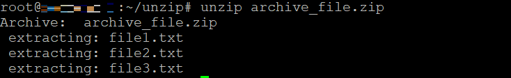 Extracción el contenido del archivo ZIP