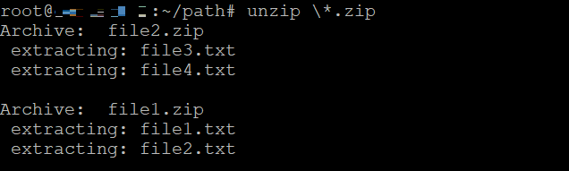 Unzip multiples archivos